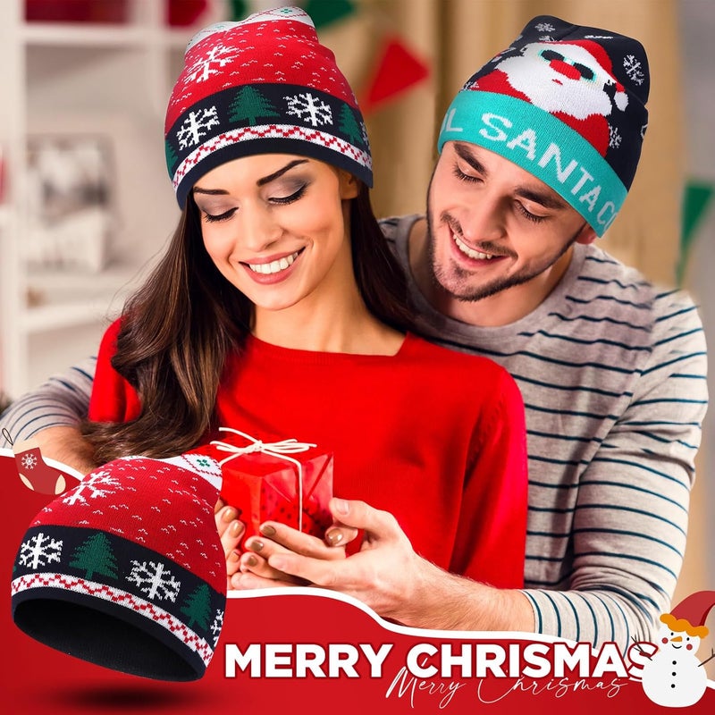 Breathffy Christmas Beanie for Kids Adults Winter Knitted Hats Santa Snowman Elk Unisex Caps for Christmas - Image 5